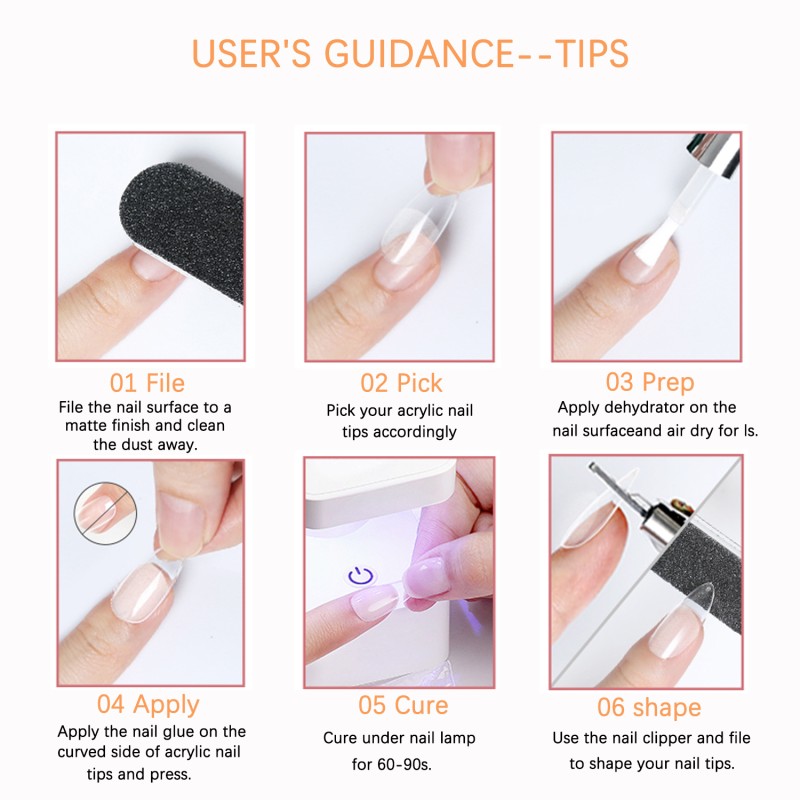 Portable LED Nail Lamp Supplier - 4-in-1 Glue Prep Set OEM