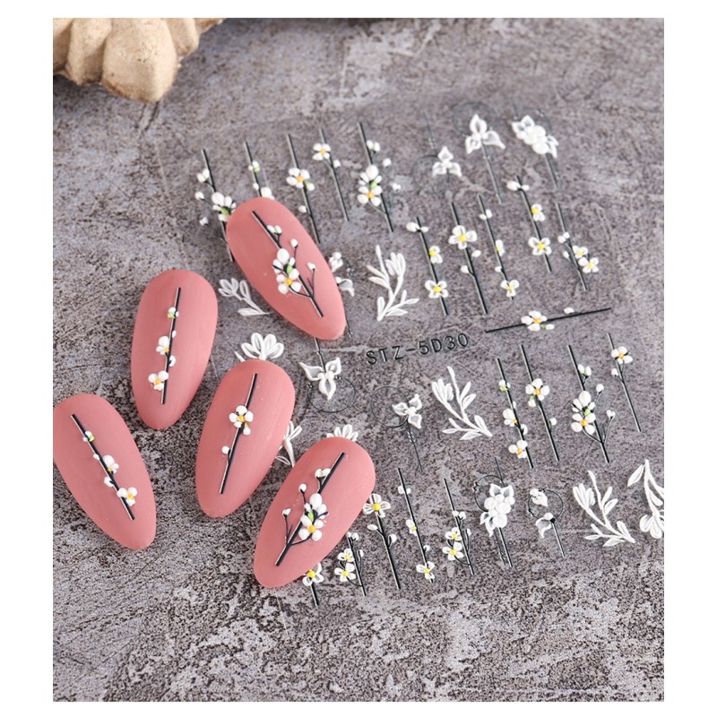Nail Gel Stickers Supplier - 3D Lace Flower 5D Decorations
