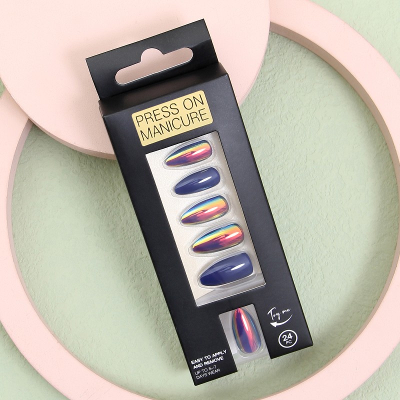 Phosphorescence False Nails Manufacturer - 24pcs Diamond Grid