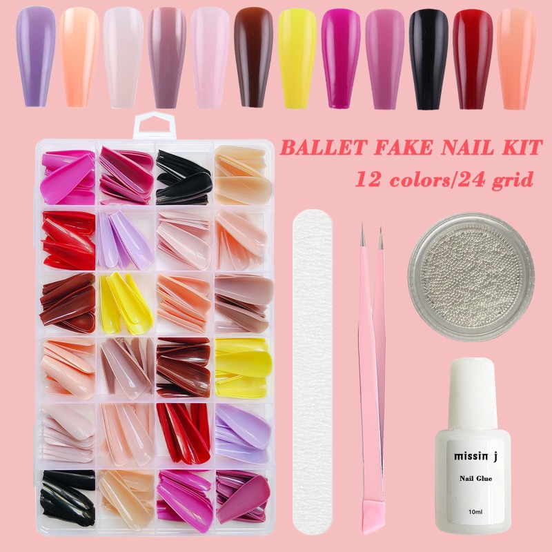 French Press-On Nails Supplier - 24-Color Glossy Full Cover
