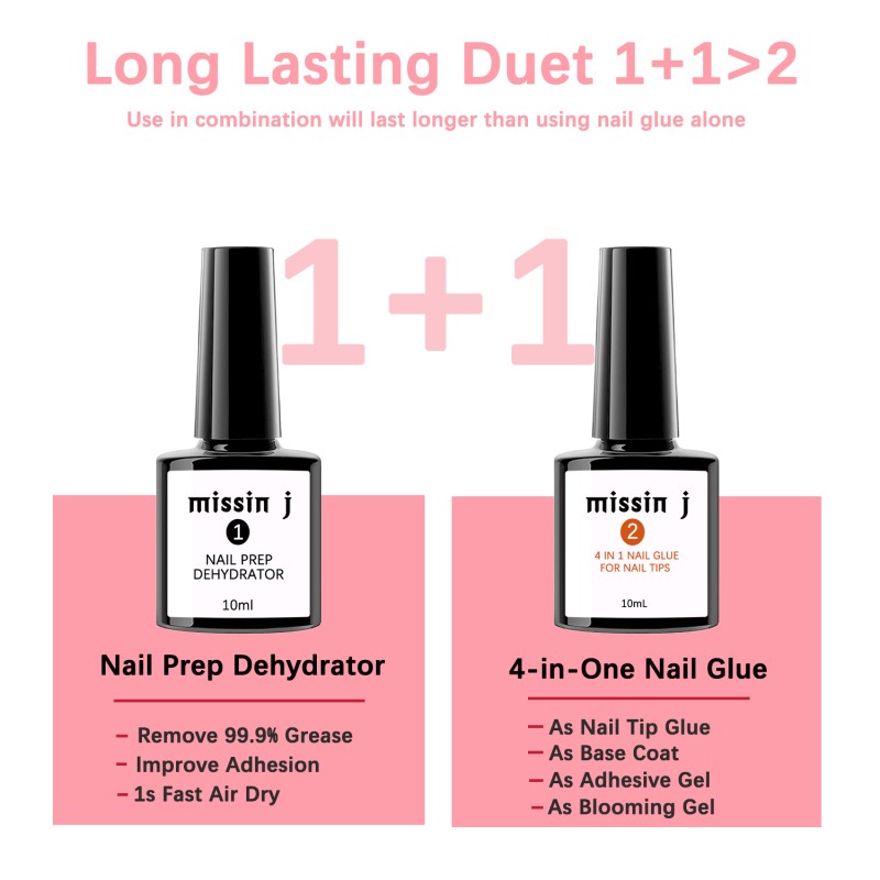 Portable LED Nail Lamp Supplier - 4-in-1 Glue Prep Set OEM