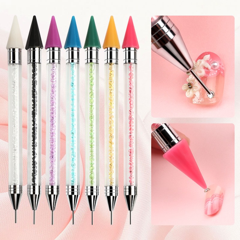 Nail Art Dotting Tools Supplier - Crystal Beads Metal Pen