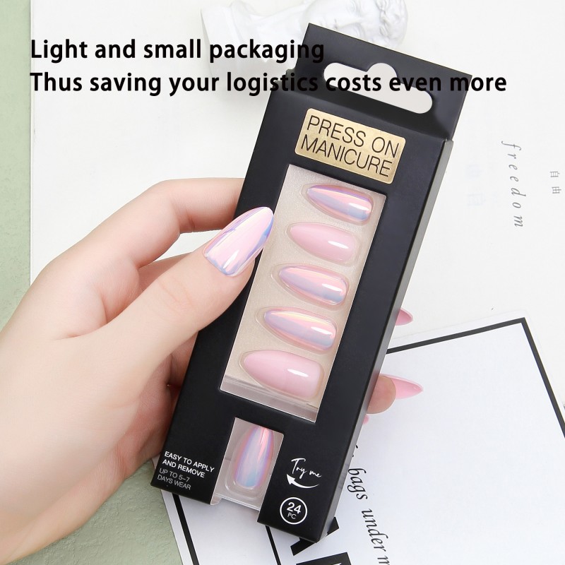 Phosphorescence False Nails Manufacturer - 24pcs Diamond Grid