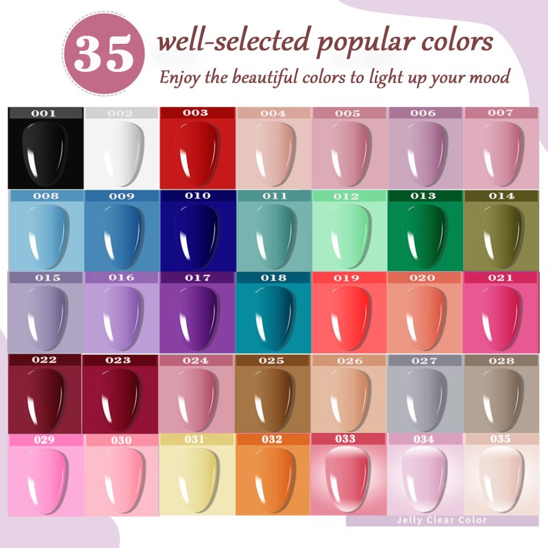UV Gel Nail Polish Factory - 35 Color Matte Glossy Top Coat