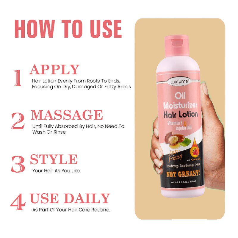 Hair Moisturizer Lotion Manufacturer - Long-Lasting Nourishing Repairing Reduce Breakage Castor Oil