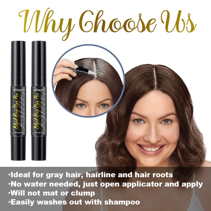 Lace Tint Pen Manufacturer - High Precision Black Coloring Gray Coverage Hair Dye