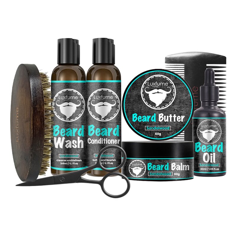 Beard Grooming Kit Manufacturer - Men Care Product Wash Conditioner Oil Balm Brush Comb