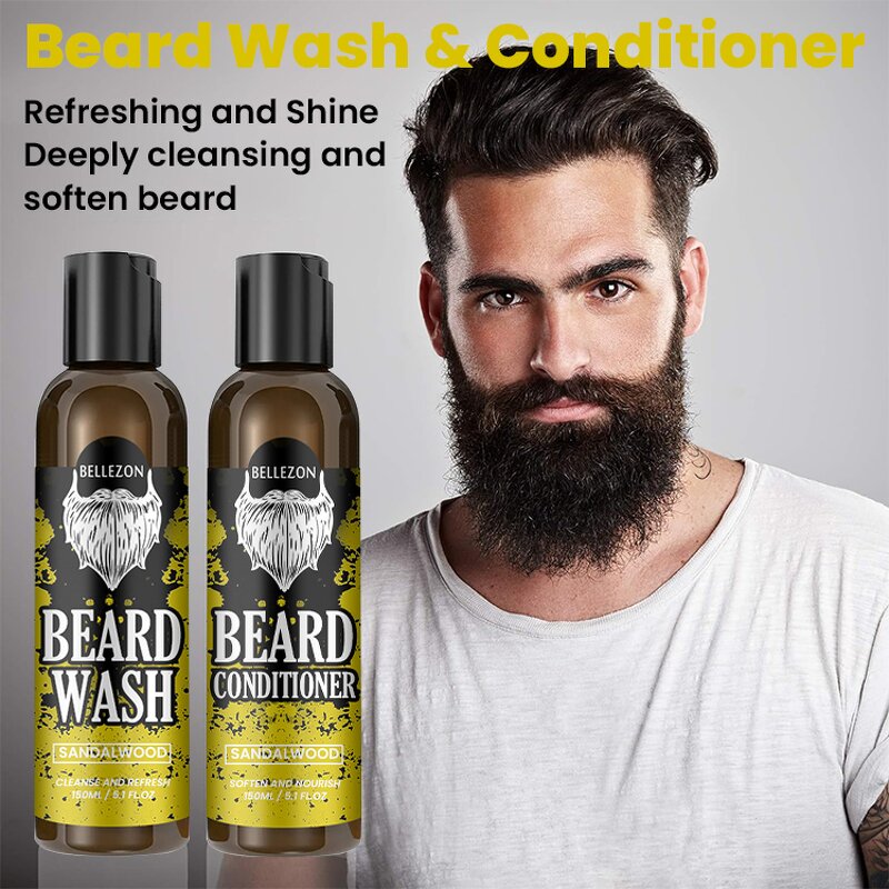 Beard Grooming Kit Manufacturer - Private Label Sandalwood Wash Conditioner Oil Butter Balm