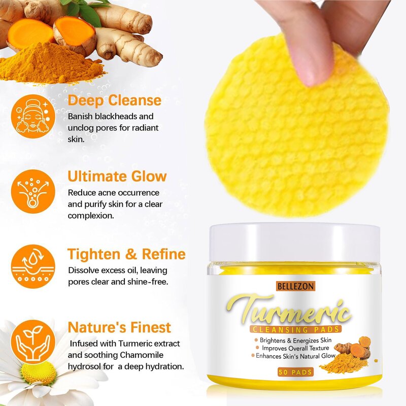Turmeric Face Wash Set Manufacturer - Cleanser Cleansing Pads Brightening Gel Wash