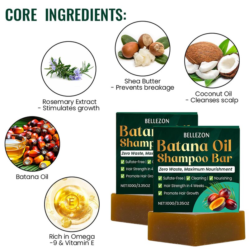 Shampoo Bar Manufacturer - Batana Strengthening for Dry Hair Relief & Growth