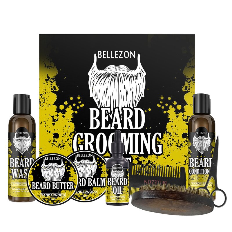 Beard Grooming Kit Manufacturer - Private Label Sandalwood Wash Conditioner Oil Butter Balm
