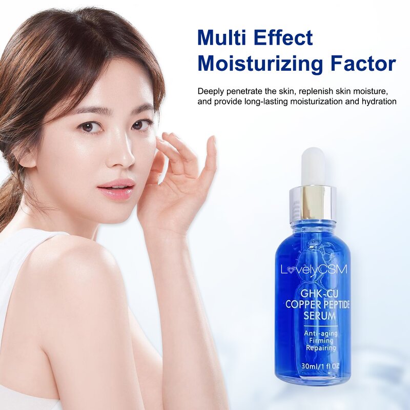 Face Serum - Manufacturer - 30ml GHK Cu Vial - Blue Copper Peptide - Anti-Aging Repair - Skin Care