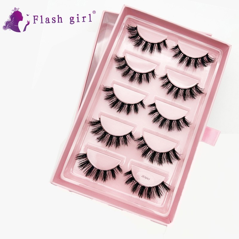 Faux Mink Eyelash Manufacturer - OEM 5 Pairs Full Strip with Gift Box