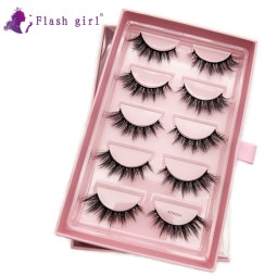 Faux Mink Eyelash Manufacturer - OEM 5 Pairs Full Strip with Gift Box