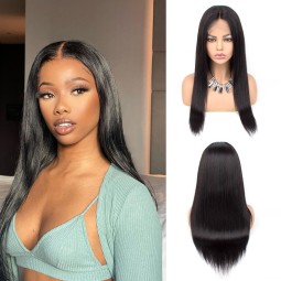 Front Lace Wig Supplier - OEM Real Human Hair Long Straight Glueless Design