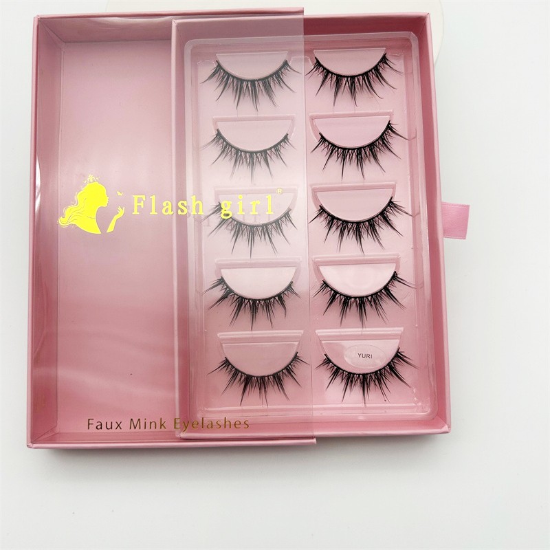 Faux Mink Eyelash Manufacturer - OEM 5 Pairs Full Strip with Gift Box