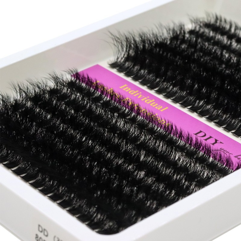 3D Cluster Eyelashes Factory - OEM 14 Rows Soft Thick Black Segmented Lashes