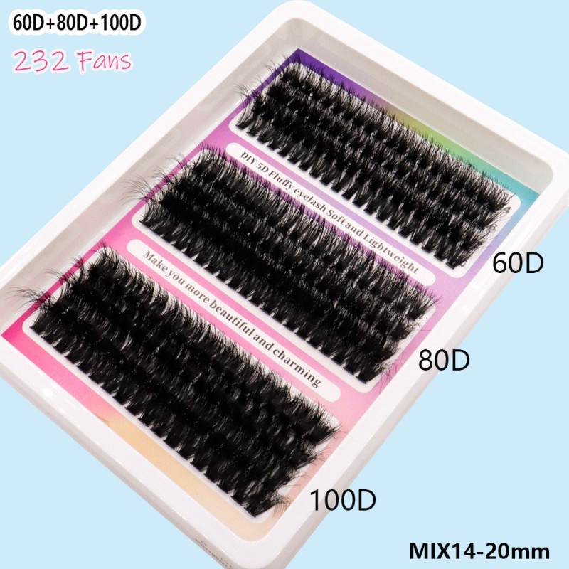Cluster Eyelashes Supplier - Wholesale 12 Rows 60D-200D Segmented DIY Lashes