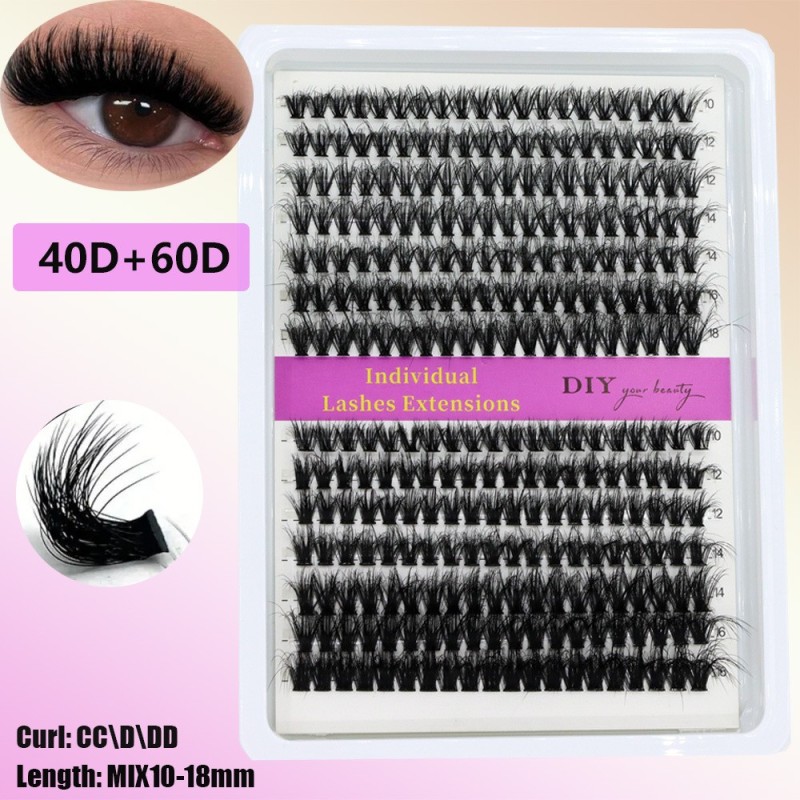 3D Cluster Eyelashes Factory - OEM 14 Rows Soft Thick Black Segmented Lashes