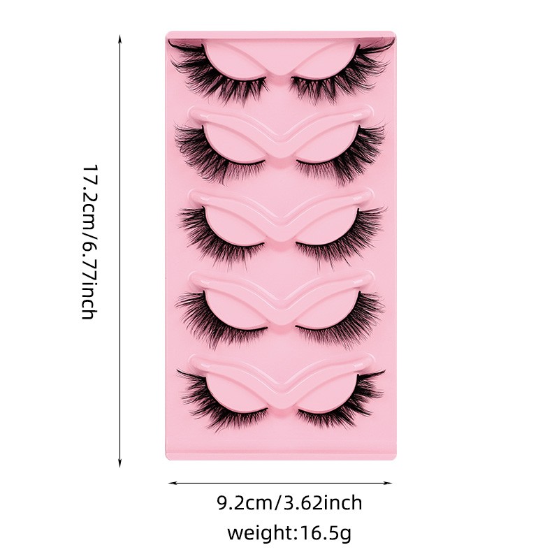 Handmade Eyelashes Factory - OEM 5 Pairs Natural Thick Curl 20-25mm Custom