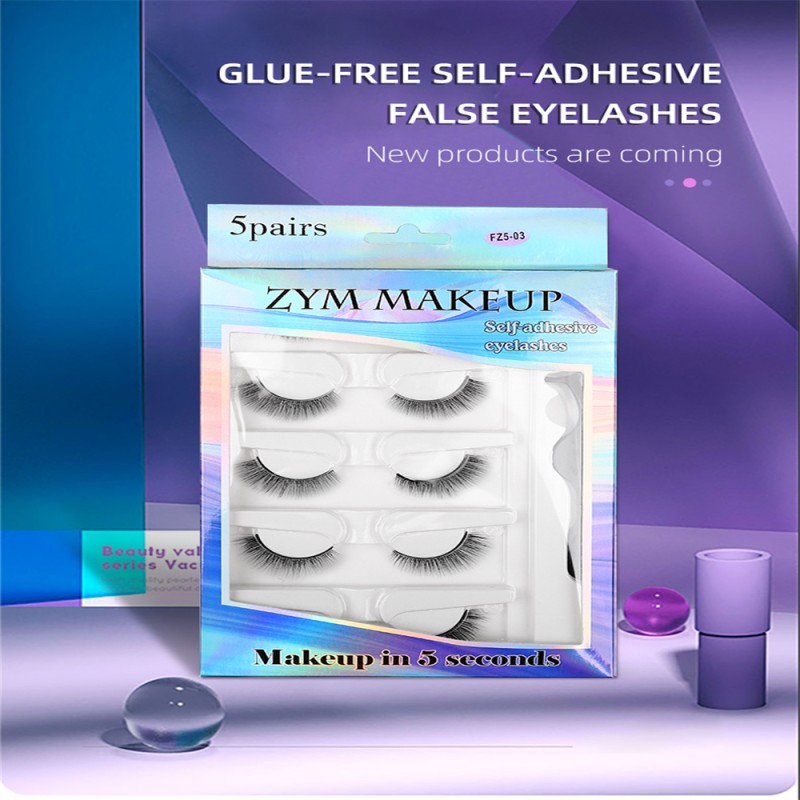 Self-Adhesive Eyelashes Supplier - OEM 5 Pairs Waterproof Soft Touch Tweezers Set