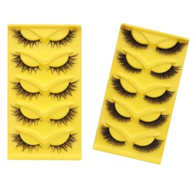 Cat Eye Eyelashes Factory - OEM 5 Pairs 0.07mm Contour Synthetic Hair Customizable