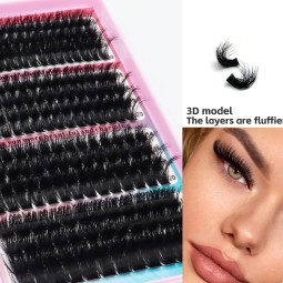 Segmented Eyelash Book Factory - OEM 10-20mm Mixed 3D Fluffy Black Eyes