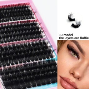 Segmented Eyelash Book Factory - OEM 10-20mm Mixed 3D Fluffy Black Eyes