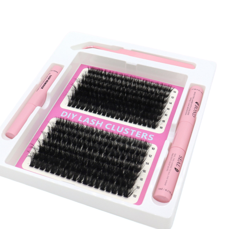 Individual Eyelashes Factory - OEM Natural Curved DD Curl Premade Boxed Fans