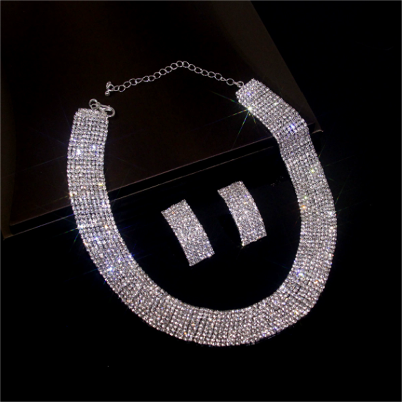 Fashion Jewelry Factory - OEM Three-Piece Bridal Wedding Set Necklace Earrings