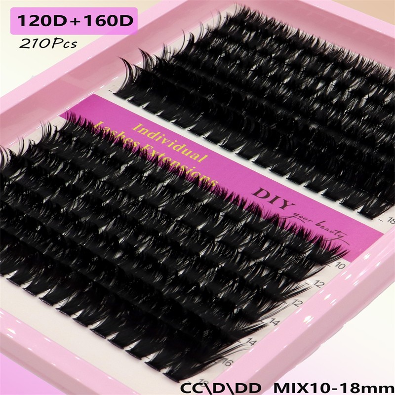 Soft Cluster Eyelashes Supplier - OEM Thick Black 40D-160D Fluffy Pre-Made