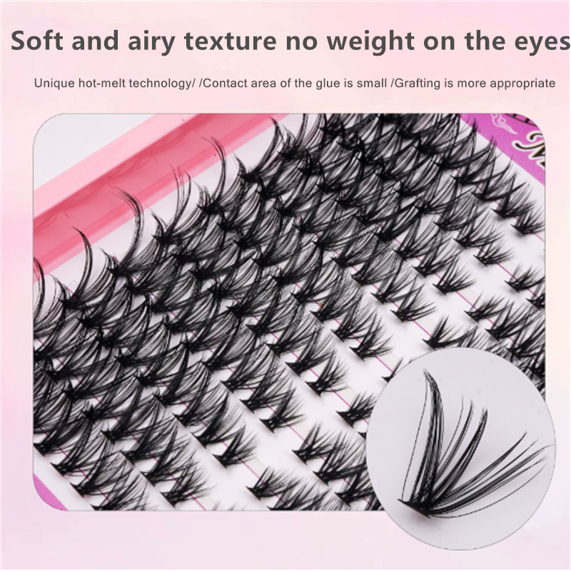 Self-implantable Eyelashes Factory - OEM Naturally Curled Thick Single Cluster Style