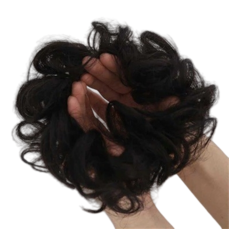 Messy Chignon Wig Manufacturer - OEM 100% Density Wavy Curly Hairpiece Band