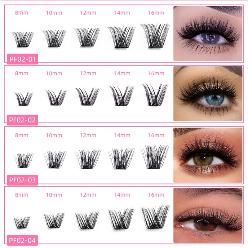 Cluster Eyelashes Factory - OEM Handmade 16mm Thick Volume Shape Synthetic