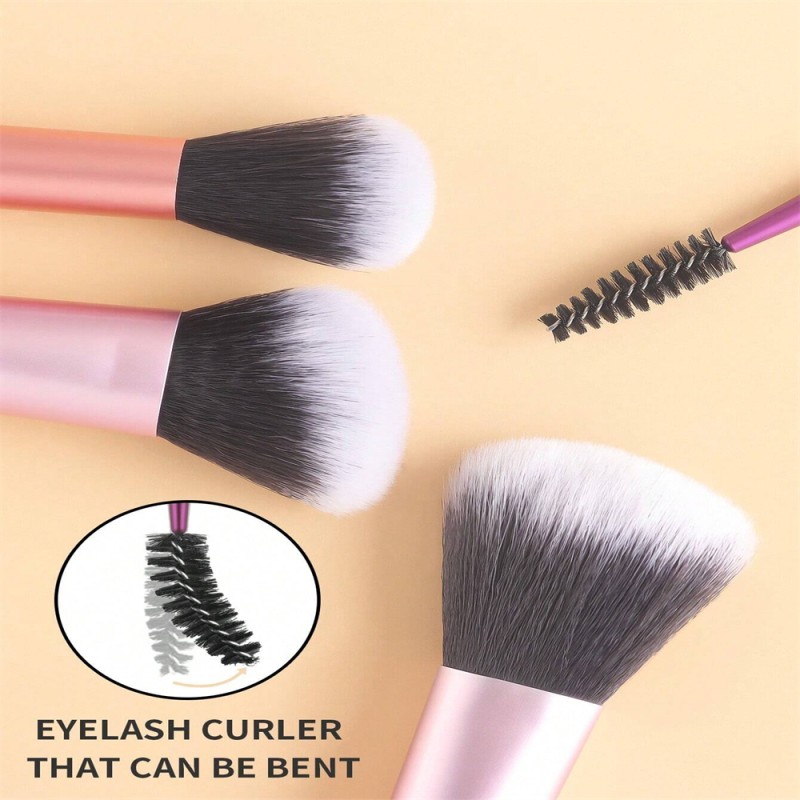 10-Piece Brush Set Factory - OEM Mini Makeup Brush Short Pole Transparent Handle