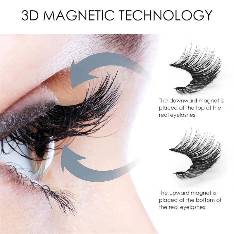 Double Layer Magnetic Eyelashes Supplier - OEM 2 Pairs with Clips Natural Style