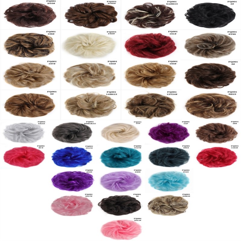 Chignon Wig Factory - OEM Short Wavy Curly Messy Donut Extensions Rubber Band