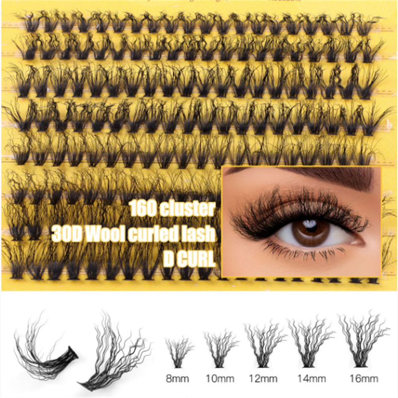 DIY Curly Eyelashes Factory - OEM Synthetic Hair 30D/40D Wavy Fan Pack
