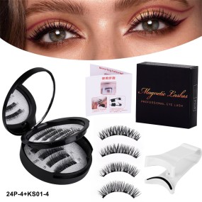 3D Magnetic Eyelash Set Supplier - OEM Double-Layer 25mm Length Synthetic Material