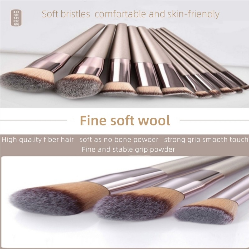 Graded Brush Set Factory - OEM 10/14pcs Silver Space Grey Multi-Purpose Brush