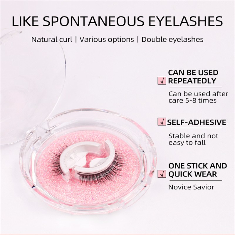 Self Adhesive Eyelashes Supplier - OEM Natural Slender 3D Curling Crystal Box