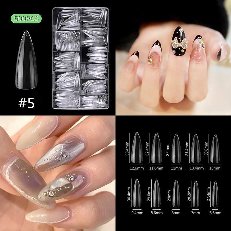 Press Manicure Nails Manufacturer - OEM 500pcs/Box ABS Transparent French Style
