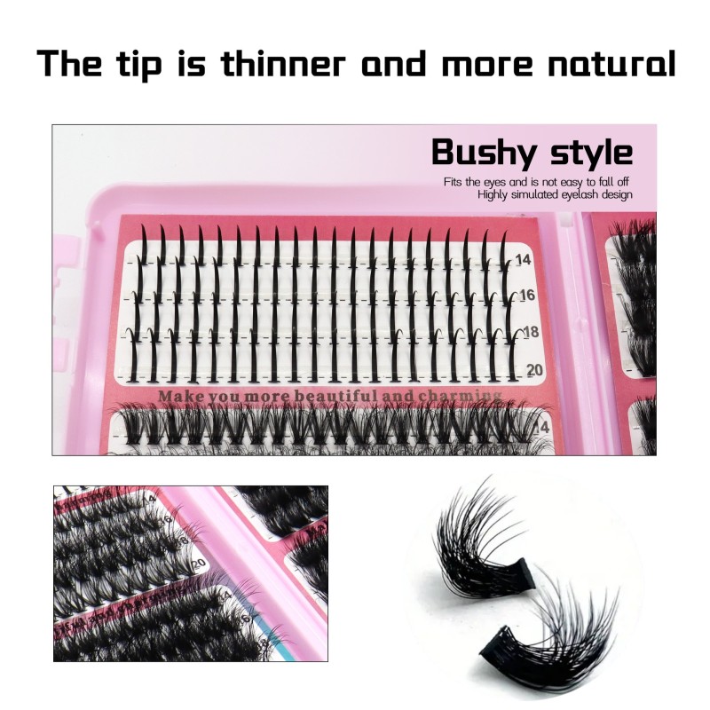 3D Eyelash Book Supplier - OEM Fluffy Bushy Series Mixed Segmented Lashes