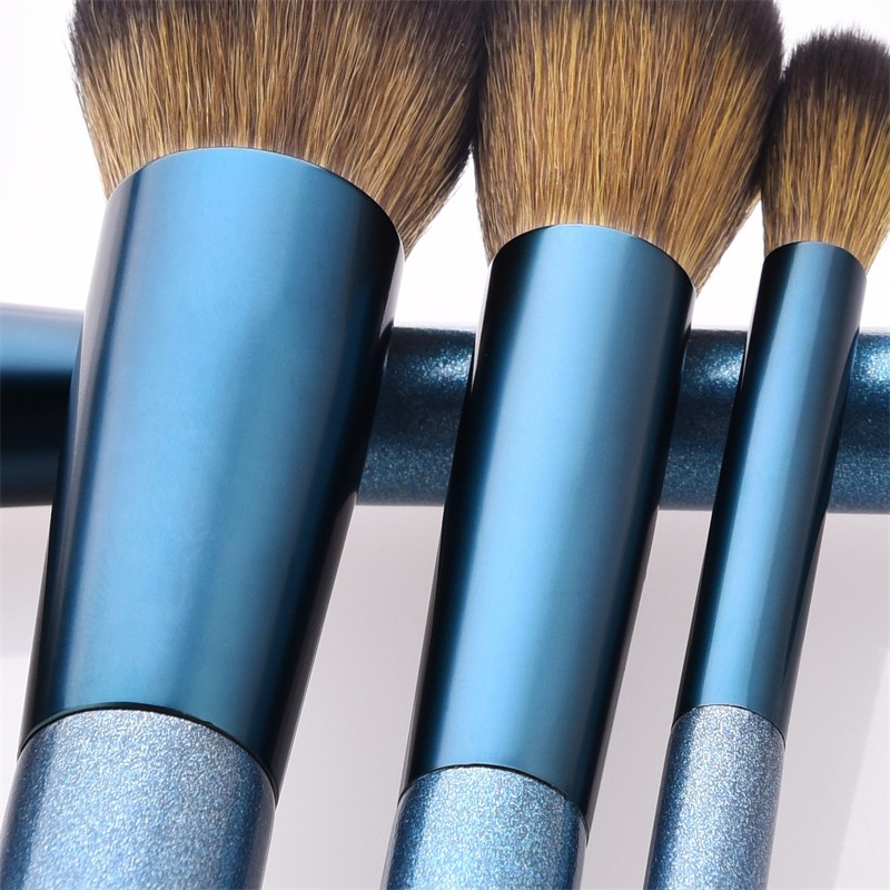 Makeup Brush Set Supplier - OEM 14pcs Sapphire Blue Professional Blush Kit