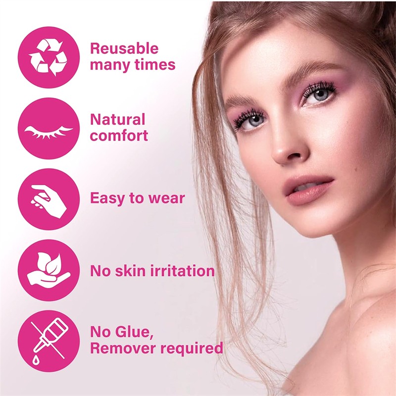 Magnetic Eyelash Set Manufacturer - OEM Fixed-Position Light Weight Reusable Silk