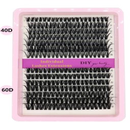 Soft Cluster Eyelashes Supplier - OEM Thick Black 40D-160D Fluffy Pre-Made