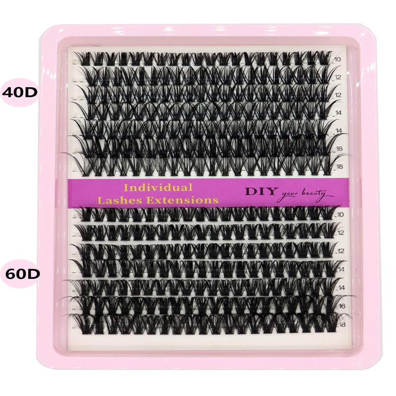 Soft Cluster Eyelashes Supplier - OEM Thick Black 40D-160D Fluffy Pre-Made