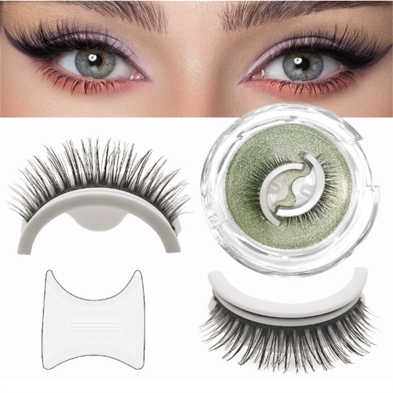 Self-Adhesive Eyelashes Supplier - OEM 1 Pair Sweatproof Synthetic Fiber Double Strip