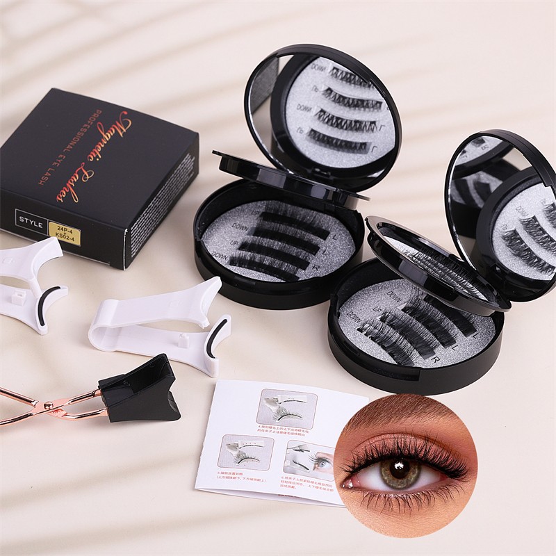 Magnetic Eyelashes Manufacturer - OEM Set with Clips Natural Glue-Free Quantum