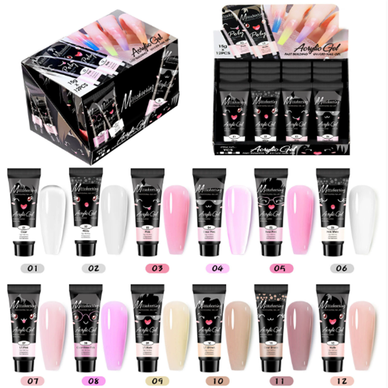 Nail Extension Glue Manufacturer - OEM 12-Color Quick Crystal Light Therapy Glitter